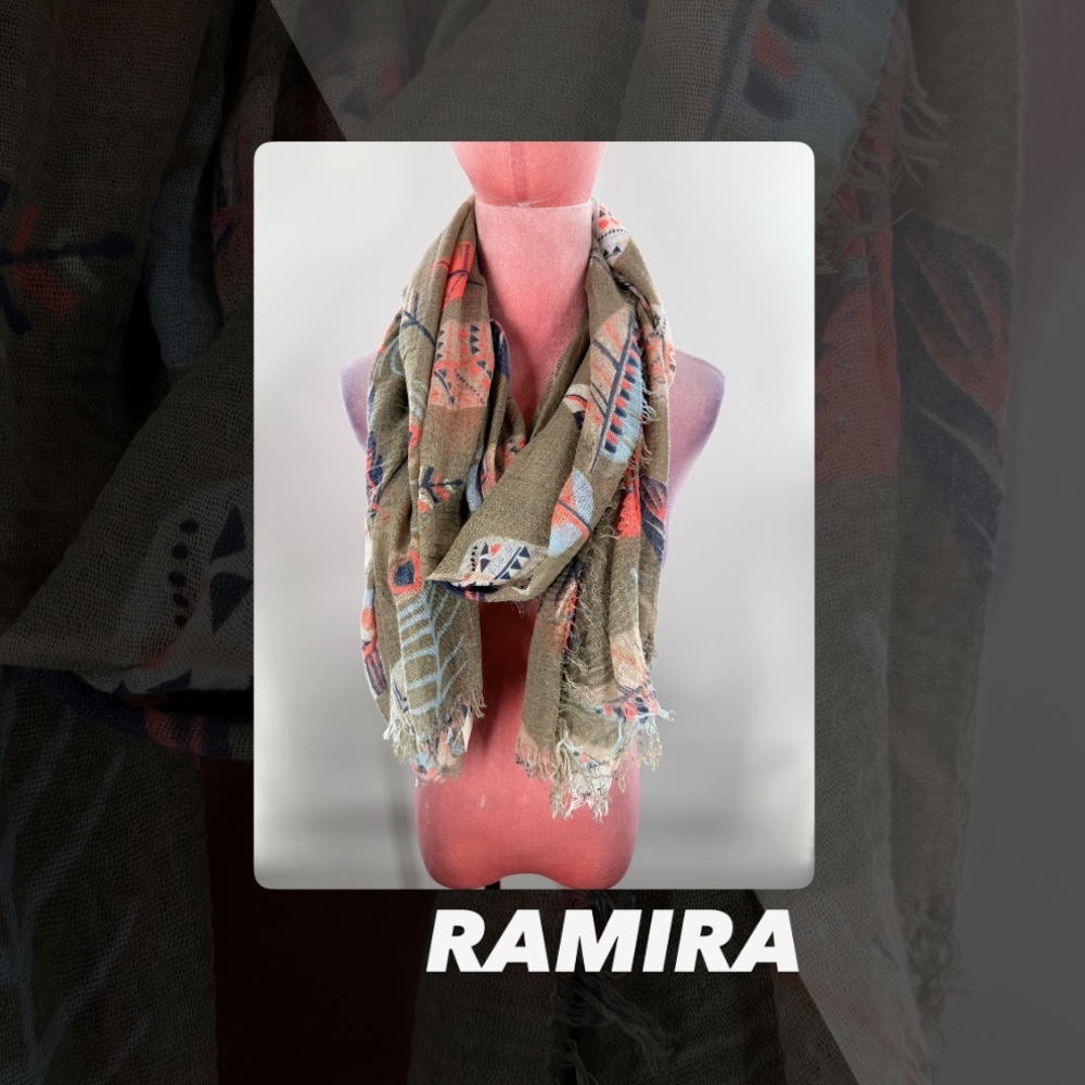 NWT Ramira Feather Print Pashmina